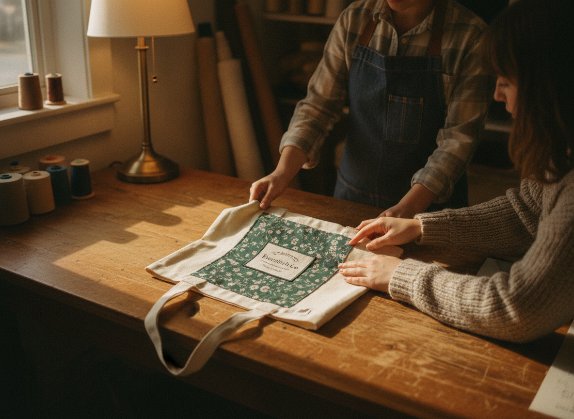 A wide establishing shot from a slight overhead angle, capturing a cozy, well-used corner of a...