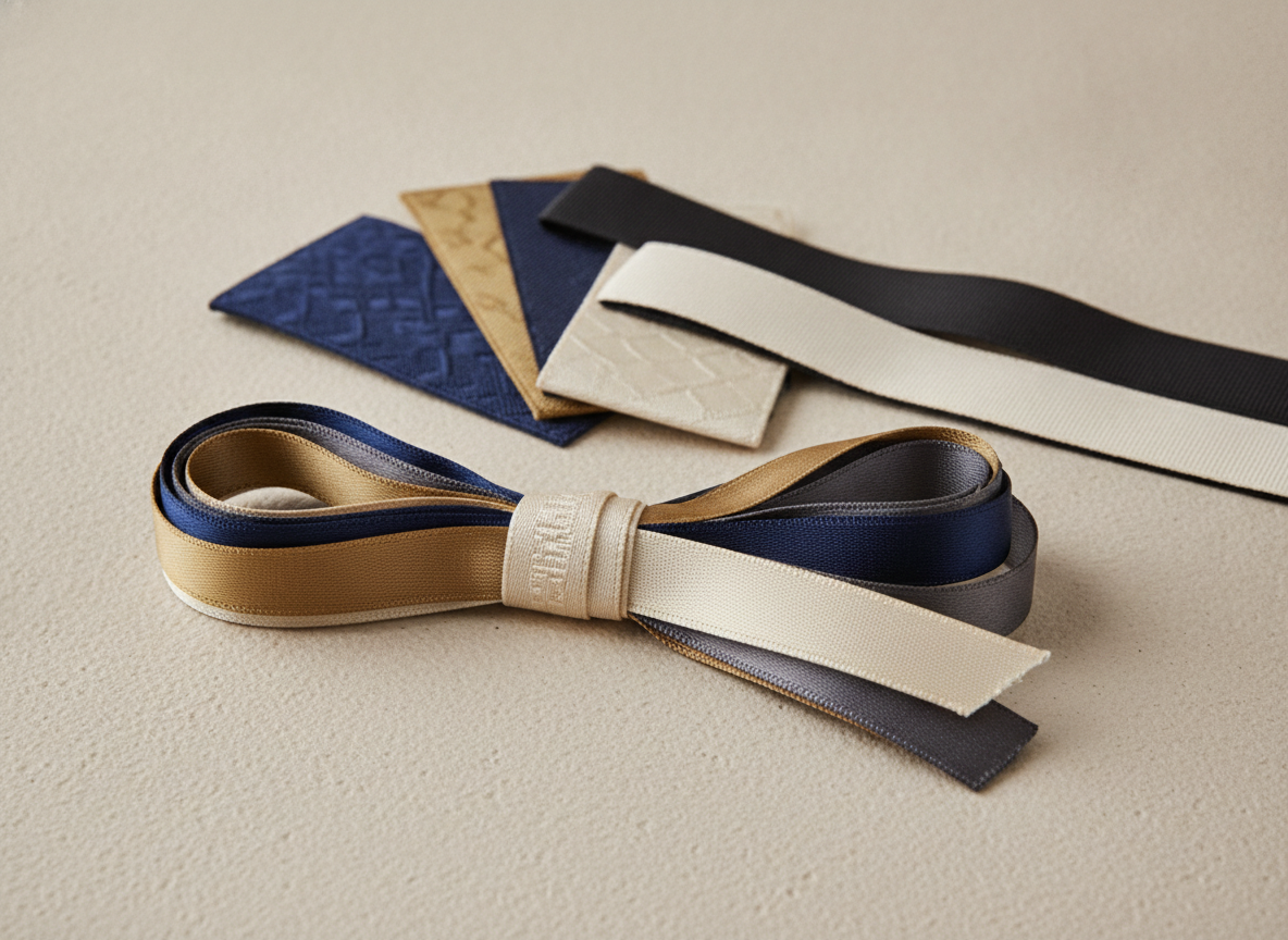 Hero image for a blog article titled 'how branded ribbons elevate your product packaging', premium...