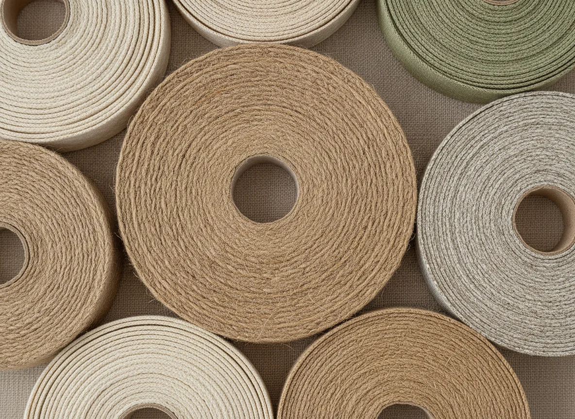 Featured image: a close-up, top-down shot of various rolls of beautifully textured, natural-colored...