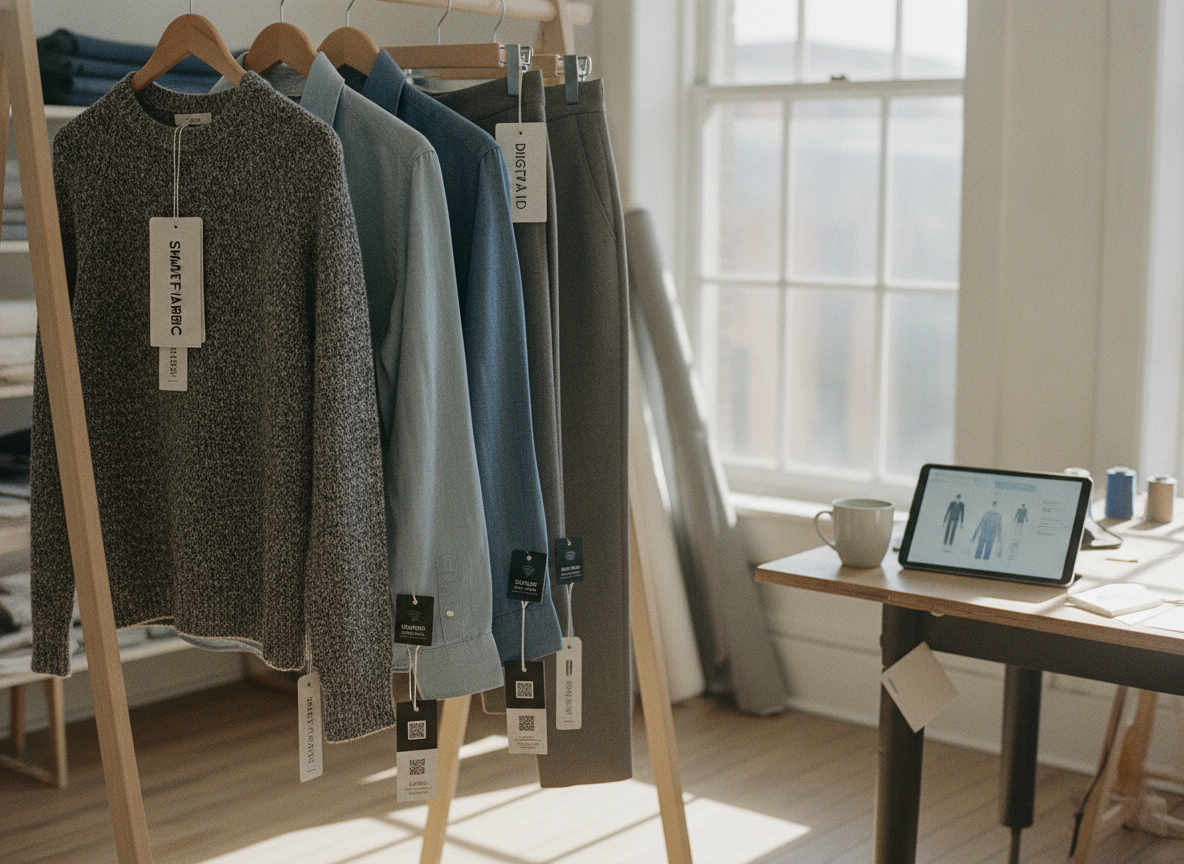 A real, unstaged photograph related to 'what are smart labels for clothing you need?', showing a...