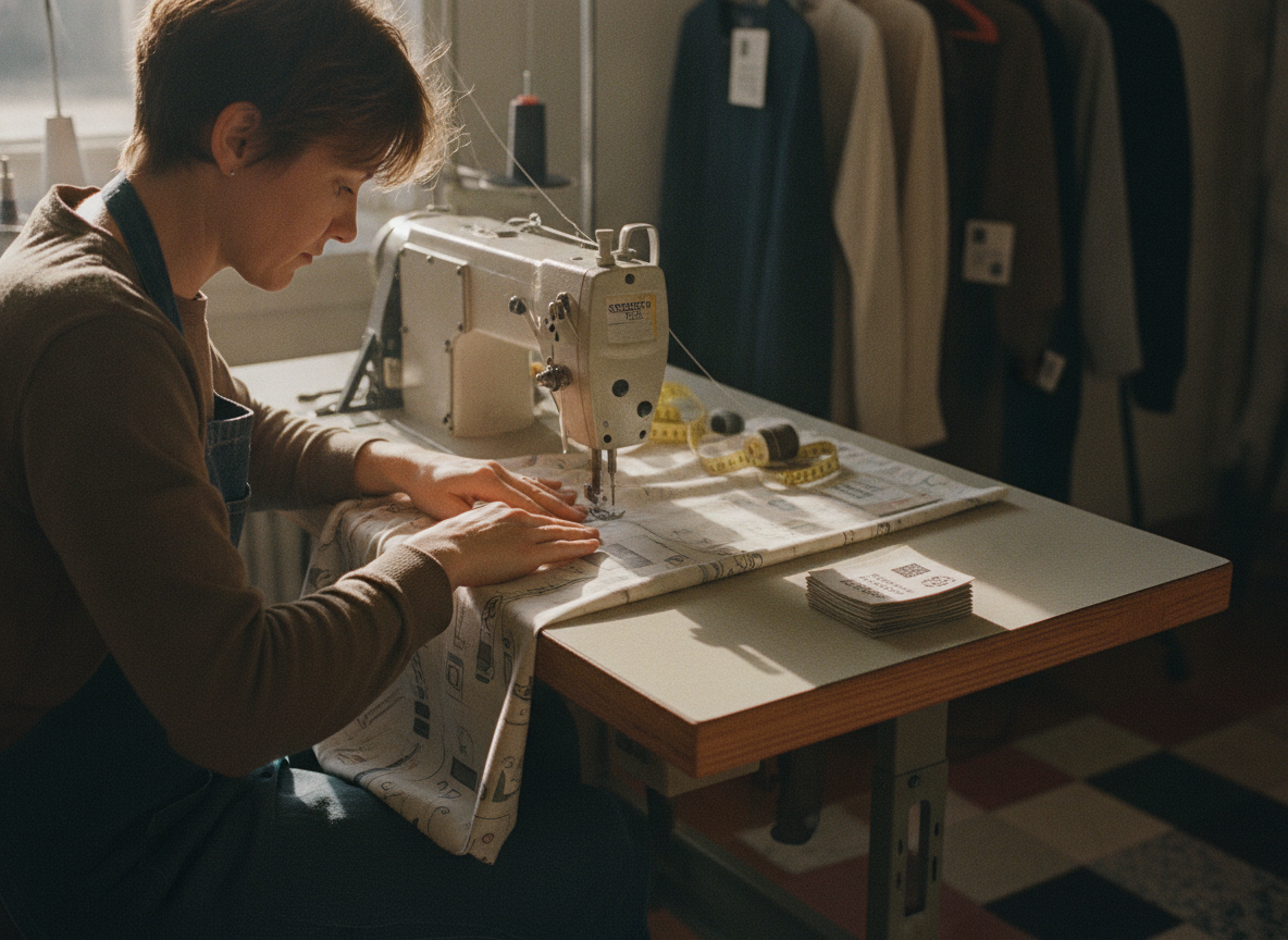 A real, unstaged photograph related to 'what are smart labels for clothing you need?', showing a...